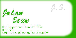 jolan stum business card